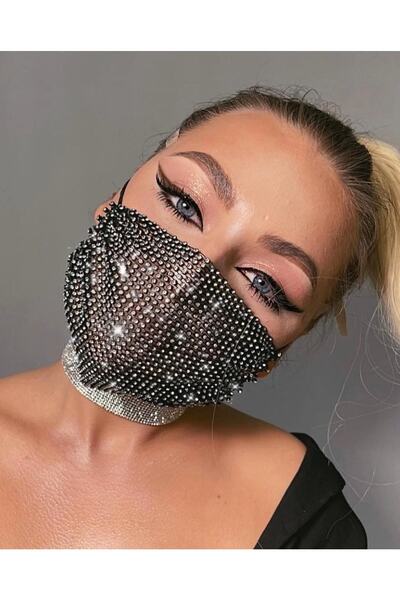 Novapia Kristal Taşlı File Maske Aksesuar