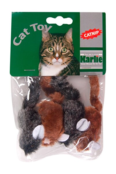 Karlie Karlıe Plush Mouse 5 cm Black-Red Color 353067