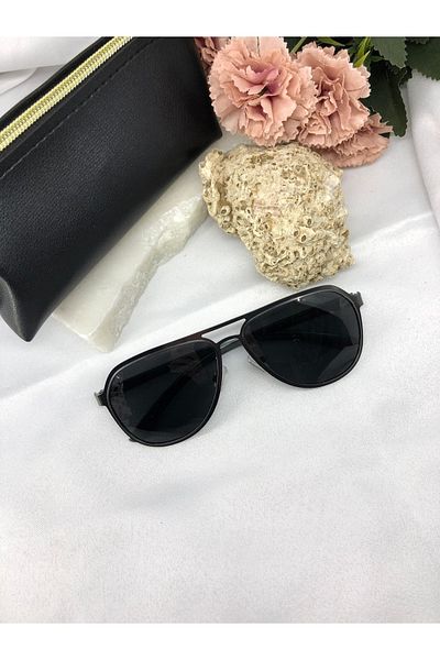 Di Caprio Jen Damla Polarized Metal Black Men's Sunglasses