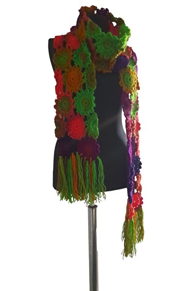 bi ters bi düz Bitersbiduz Hand Knitted Motif Scarf