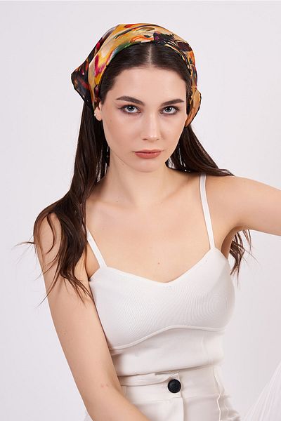 Nomads Felt 100% Silk Scarf Bandana| Kandinsky Composition VII