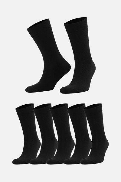 SOCKSMAX Комплект от 6 унисекс памучни черни рециклирани чорапи - Ss-Rcy-S