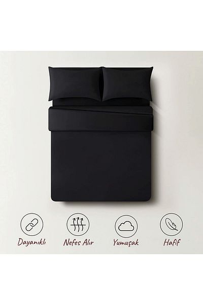 NANOSOFT Black Duvet Cover Set King Size