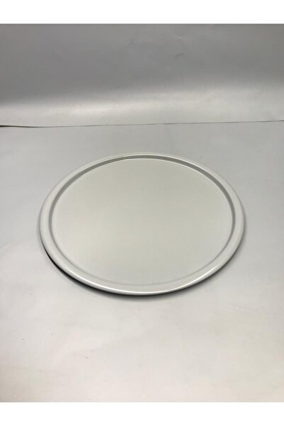 Mira züccaciye 30 Cm Matte Gray Metal Round Tea, Coffee, Cake Serving Tray Decorative Presentation Tray