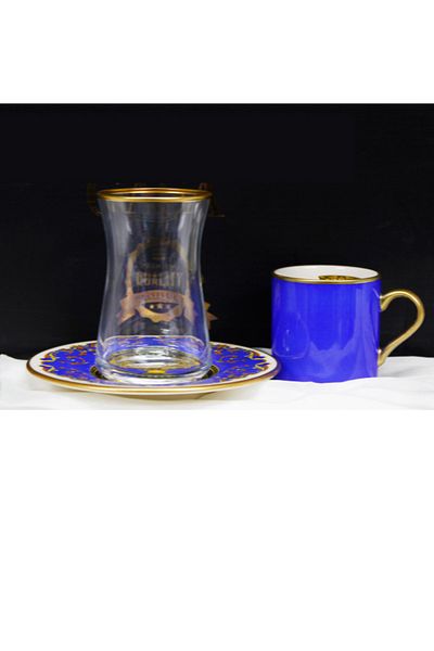 LEONARTE CASA Single Coffee + Tea Set Crown Blue