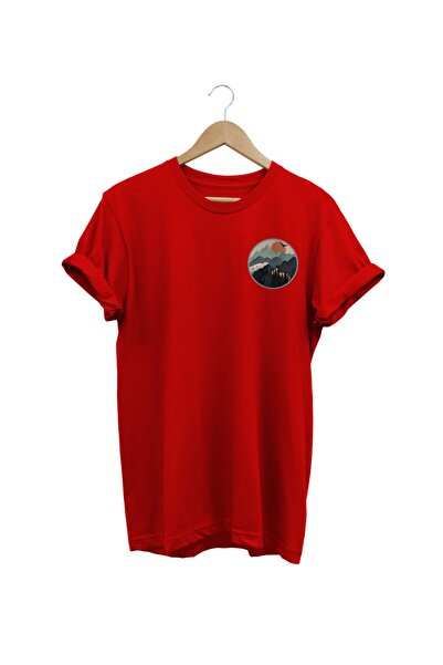 WİDİ Japan Štampano Crvena T-shirt