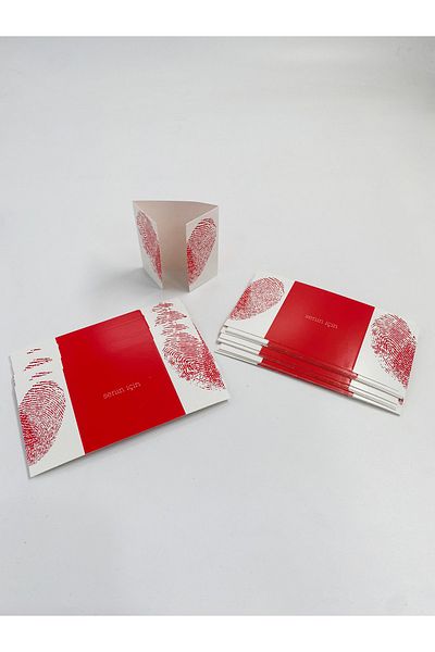 carton box Fingerprint Detailed Valentine's Day Card 50 Pieces