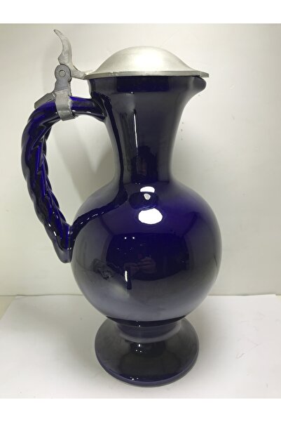 tayfuntufan antika koleksiyon 25,5 Cm Yüksekliğinde Zin Kapaklı Kobalt Mavisi...