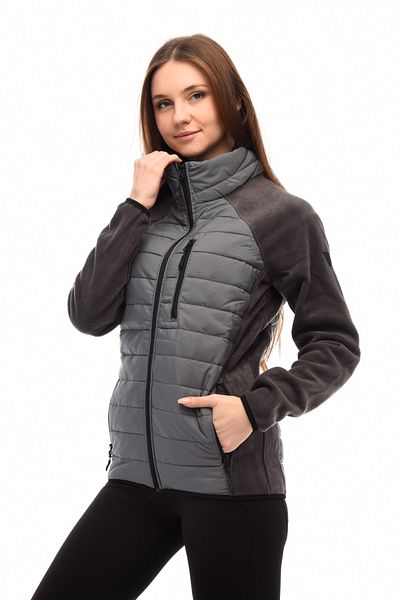 GHASSY CO. Jachetă din fleece cu fermoar complet din puf, izolată, hibridă