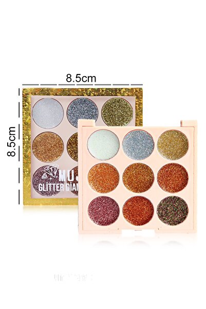 MUJGAN 9'lu Elmas Ambalajlı Glitter Far Paleti No:1
