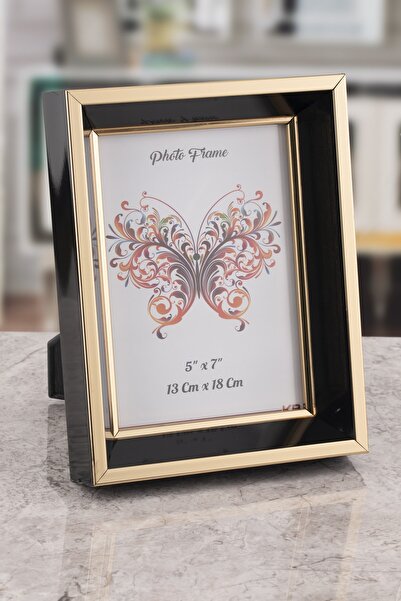 Seniste Milano Glass Decorative Picture Frame Black-gold Adjustable Stand-Wal...