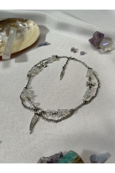 Lullaby Opal Fairycore Y2k Goth Hediyelik Tasarım Doğal Taş Kolye