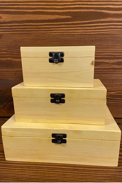 ayfiwood Multi-Purpose Decorative 3-Piece Solid Wood Box - Gift Box - 3 Pieces