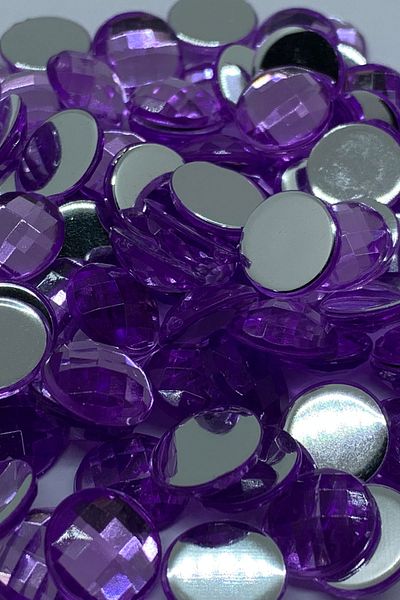 Cem Davetiye Acrylic Stone Round Purple 10mm 2000 Pieces Decoration Stones