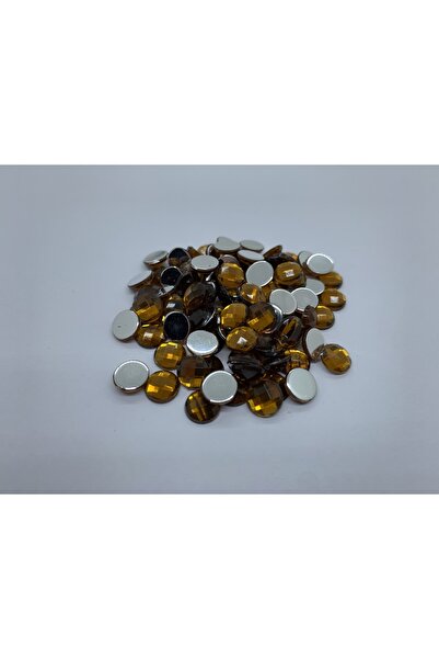 Cem Davetiye Acrylic Stone Round Brown 8mm 2000 Pieces Decoration Stones