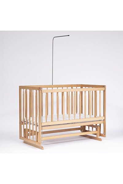 bebeget Vernikli Ahşap 60x120 Beşik 4 Kademeli Anne Yanı Sallanır Bebek Beşiğ...