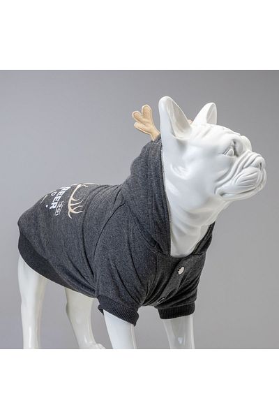 Lindodogs North Deer Anthracite Small and Medium Breed Dog Sweatshirt