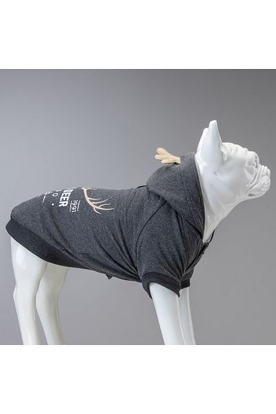 Lindodogs North Deer Anthracite Small and Medium Breed Dog Sweatshirt