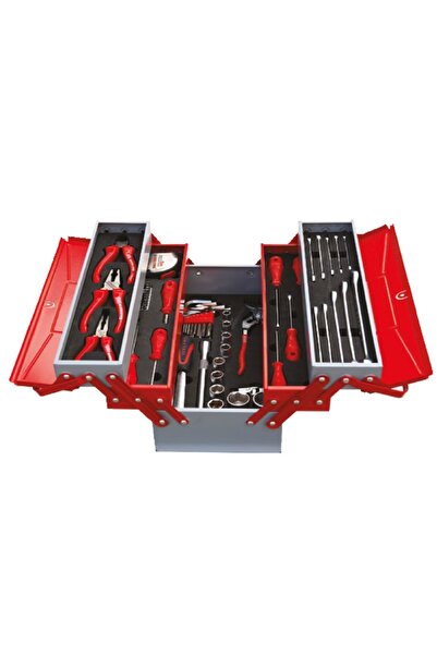 İzeltaş MEKANİKLİ TAKIM ÇANTASI 5 GÖZLÜ 62 PARÇA 195X420X210 DOLU/FULL (84200...