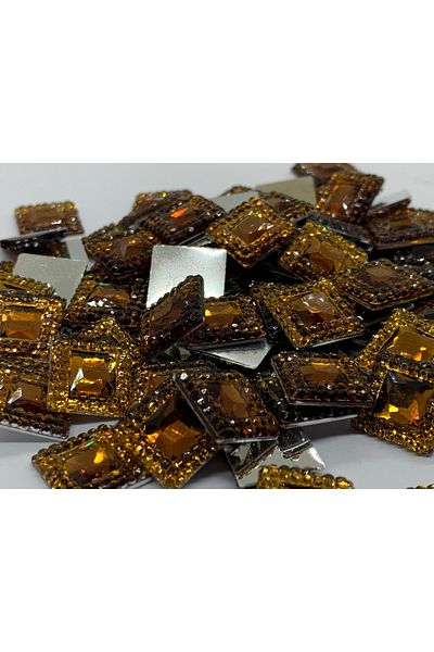 Cem Davetiye Decoration Stone Square Brown 12mm 2000 Pieces Acrylic Stone