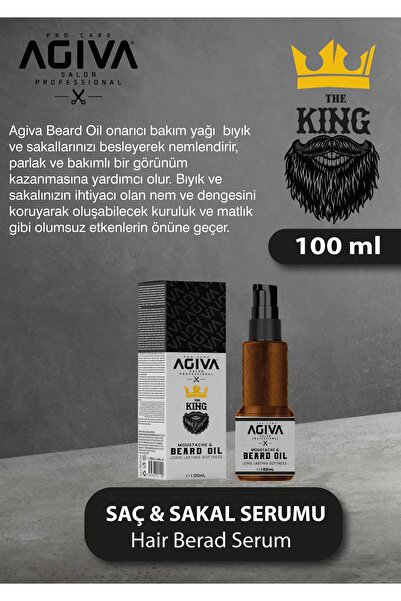Agiva Dolgunlaştırıcı Canlandırıcı Saç Sakal Serumu 100 ml The King