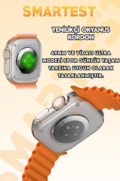 SMARTEST Watch  Kordon Kilitli Vidalı 2.05 Ekran Çift Kordon 45mm Ios Ve Android Uyumlu Akıllı Saat