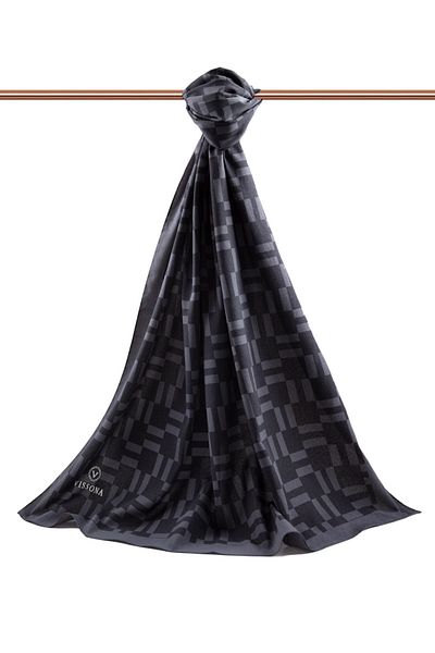 Vissona Γυναικείο σάλι Luxury Medina Silk Μαύρο