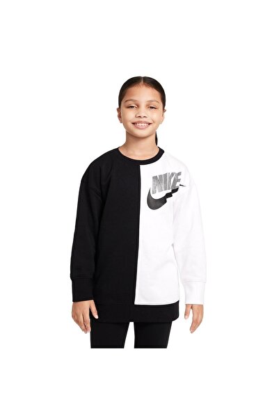 Nike Tricou cu mânecă lungă pentru copii G Nsw Bf Crew Dnc, negru, stil casua...