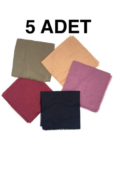 nazipek Flamlı 5'li Paket Pamuklu Yazma Eşarp 100x100cm