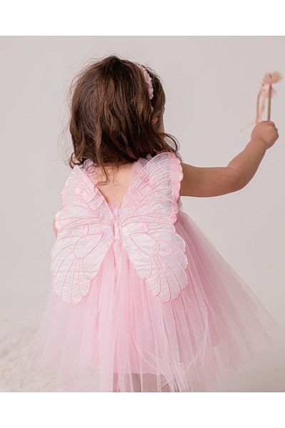 Alingo Pink Girl's Tutu Dress with Butterfly Wings