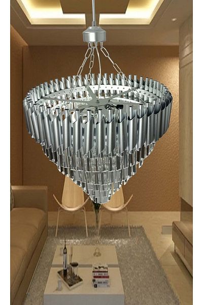 MATMAZEL AKSESUAR 55 cm Crystal Stone Rose Silver Luxury Chandelier