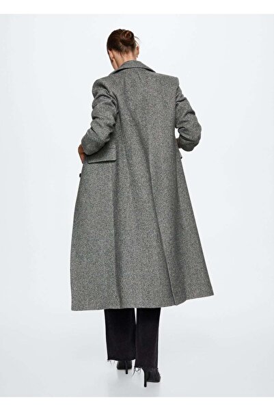 MANGO Woman Oversize kabát se vzorem Houndstooth