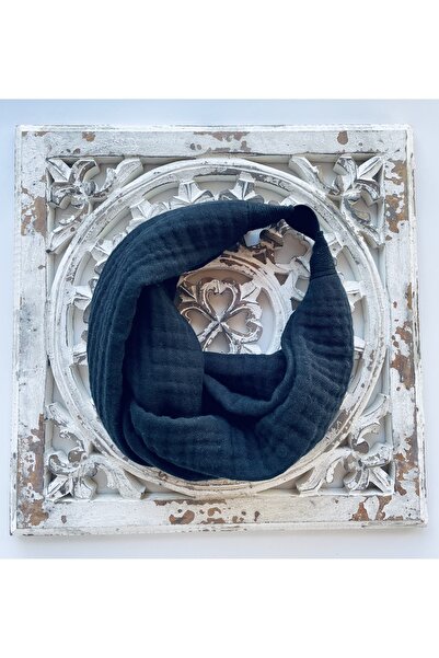 LeBohas Black Muslin Hair Bandana