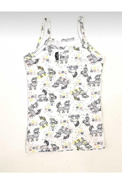 Tutku Girl's 6-Piece Mixed Patterned Elastane Cotton Rope Strap Tank Top 0850