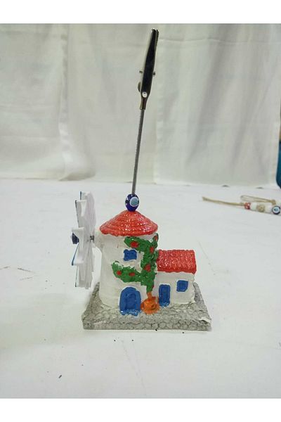 TÜRKÜ HEDİYELİK Home Windmill Decorative Note Holder - Note Holder - Metal Pincer Note Holder - Handmade - Photo Holder