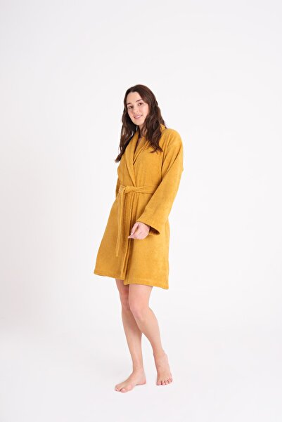 Karaca Home Barcelona Mustard Slim 100% Cotton Bathrobe S/M