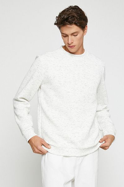 Koton Off-White-Sweatshirt für Herren 3SAM70008MK