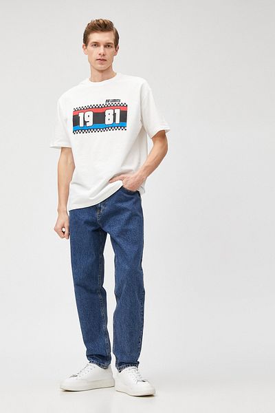 Koton 3sam40152nd 90's Slim Men's Jean Trousers Dark Indigo