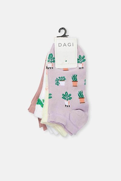Dagi Mixed Women's 4-Piece Patterned Booties Socks