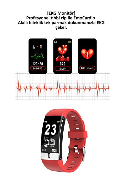 Genel Markalar Android Akıllı Bileklik (EKG, NABIZ, SOLUNUM HIZI, VÜCUT İSISI, AKTİVİTE VE UYKU VERİSİ) 2 Yıl Yok