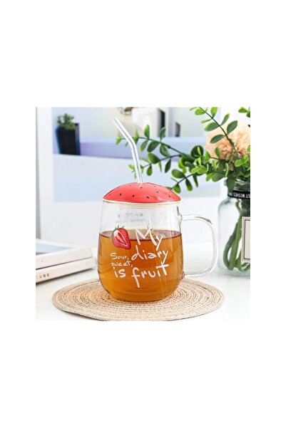 gifttime Glass Mug with Straw 420 ml