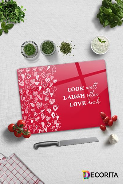 Decorita Glass Cutting Board - Glass Cutting Board |   Cook Well |   30cm X 40cm