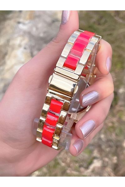 LOOQ ساعة نسائية ملونة بأرقام رومانية