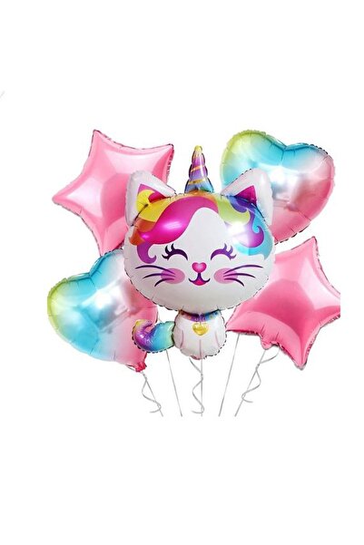 BEST PARTİ DOĞUM GÜNÜ PARTİ SÜSLERİ Unicorn Cat Balloon Star Heart Foil Ballo...