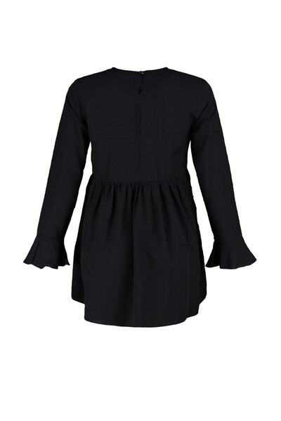 Trendyol Modest Black Flounced Pompom Fabric Cotton Tunic TCTSS23UK00024