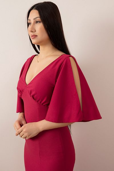 PULLIMM Slit Detailed Long Evening Dress 13233