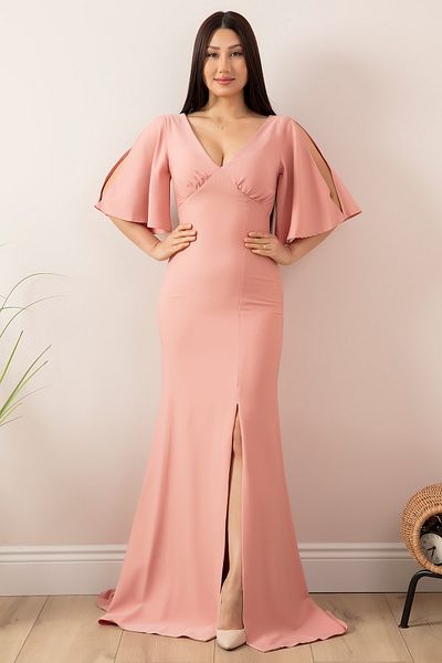 PULLIMM Slit Detailed Long Evening Dress 13233