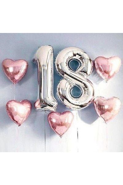 BEST PARTİ DOĞUM GÜNÜ PARTİ SÜSLERİ 18 Year Old Silver Balloon Set