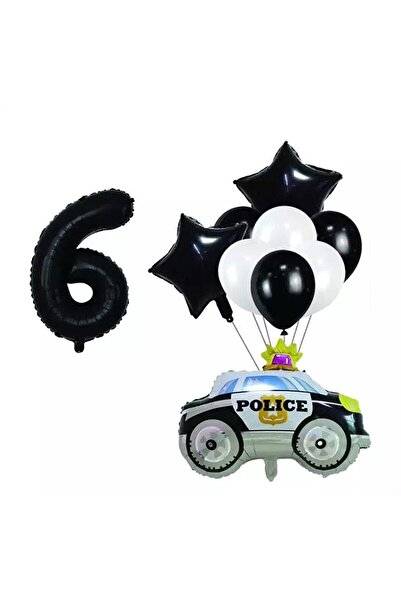 Generic Brand Police Police Car Foil Balloon Set Age 6