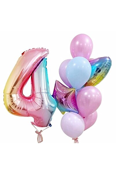 BEST PARTİ DOĞUM GÜNÜ PARTİ SÜSLERİ Rainbow Balloon Colorful Age Balloon Nume...